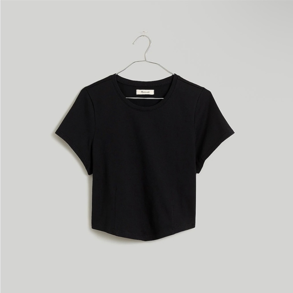 Madewell Heavyweight Jersey Crewneck Tee in True Black size XS NWT NN143